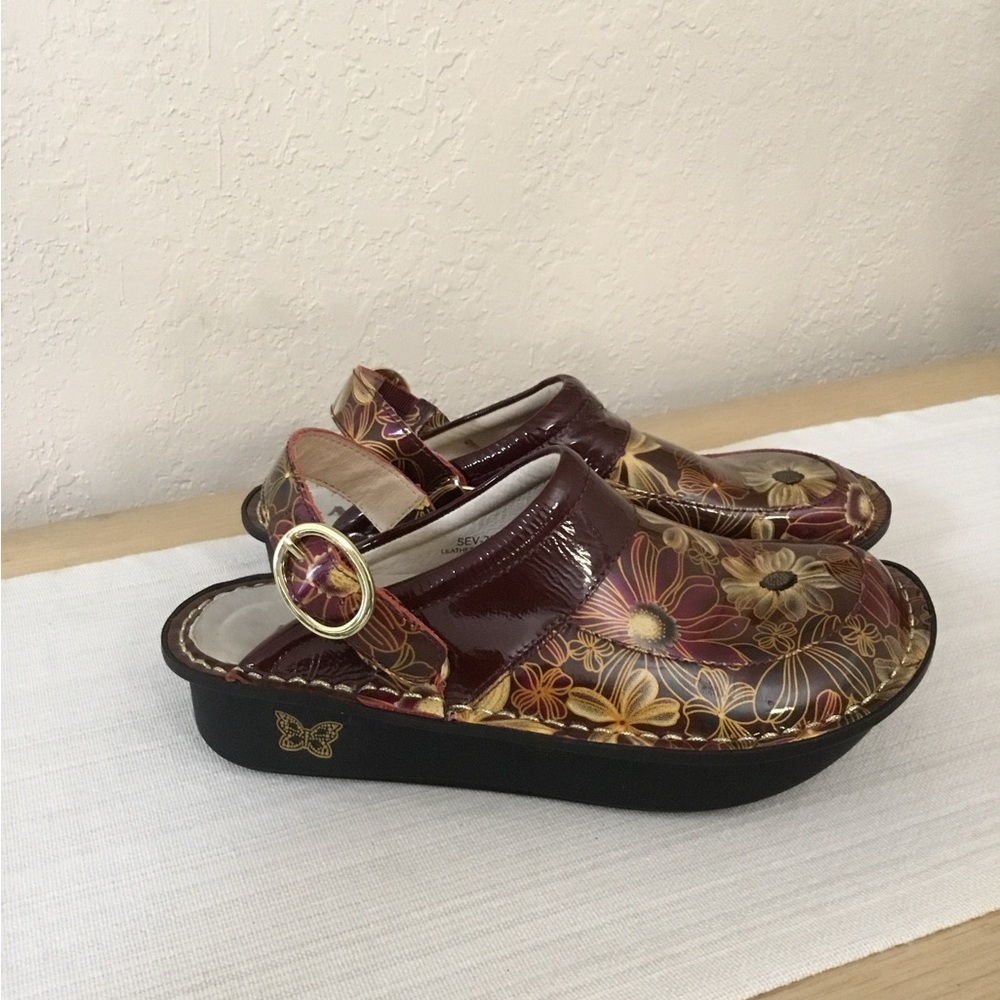 Alegria Seville Wine and Flowers Backless Clogs Eur 36